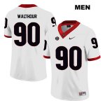 Men's Georgia Bulldogs NCAA #90 Tramel Walthour Nike Stitched White Legend Authentic College Football Jersey ZAK3854RD